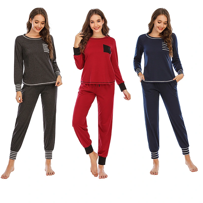 Women's Fashion Casual Home Round Neck Long Sleeve Homewear Suit