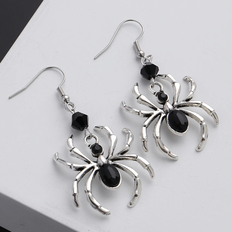 Dark Art Gothic Beautiful Style Black Spider Earrings Design Sense Punk