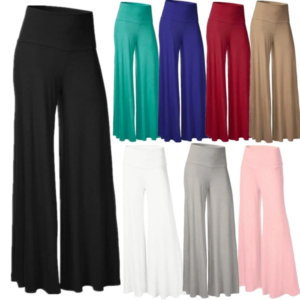 Women's New Fashion Casual Pants Solid Color Wide Leg Pants