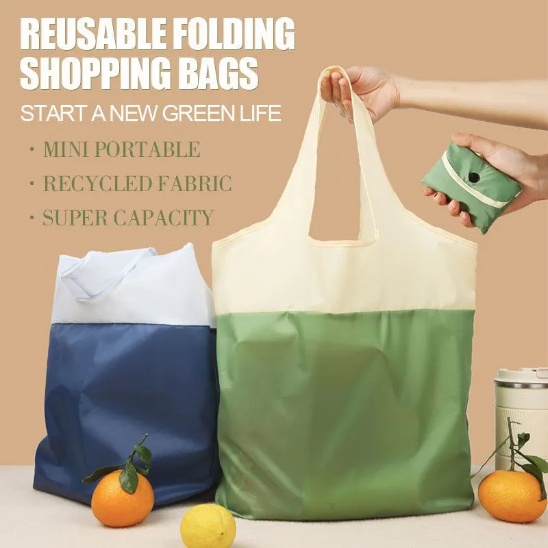 Recycled Waterproof Color Matching Portable Folding Shopping Bag