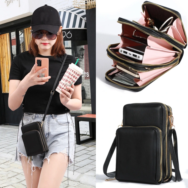 Mobile Phone Bag Multi-functional Three-layer Zipper Wallet