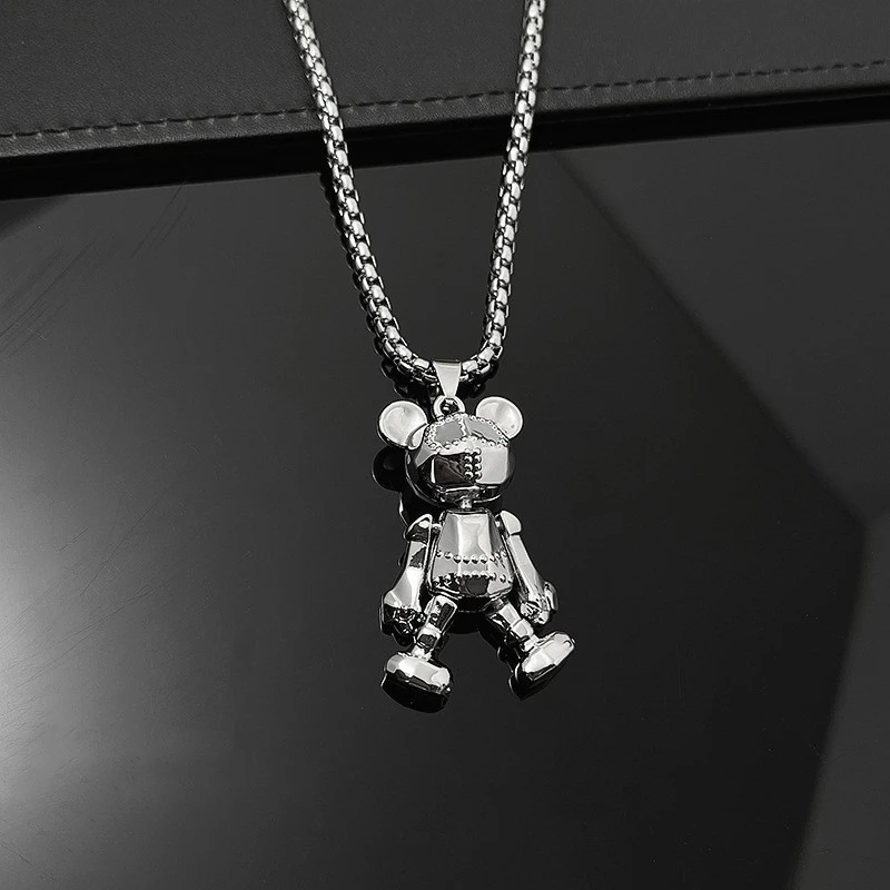 ARM Movable Bear Necklace Men's Fashion Hip Hop