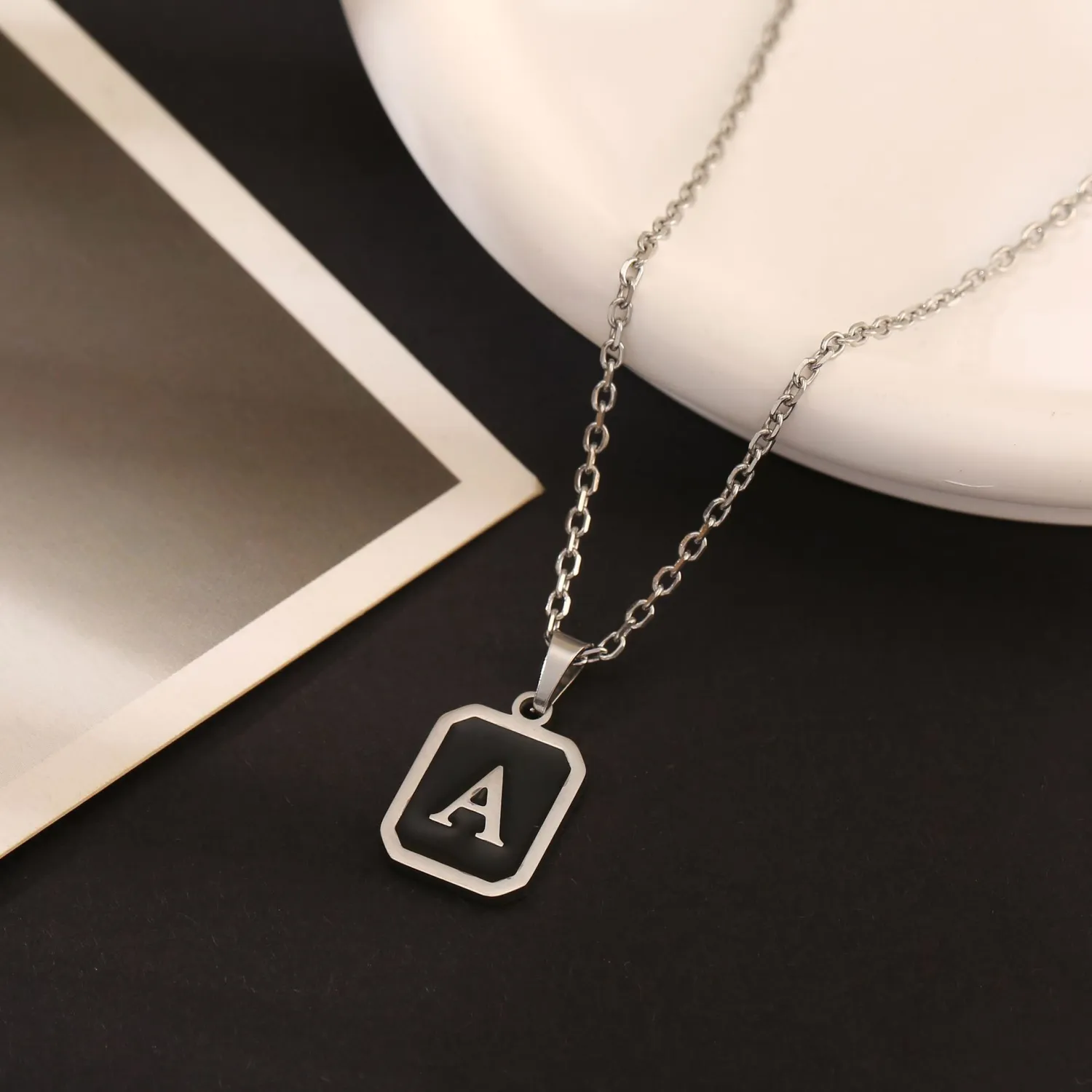 Stainless Steel 26 English Letters Fashion Style Necklace