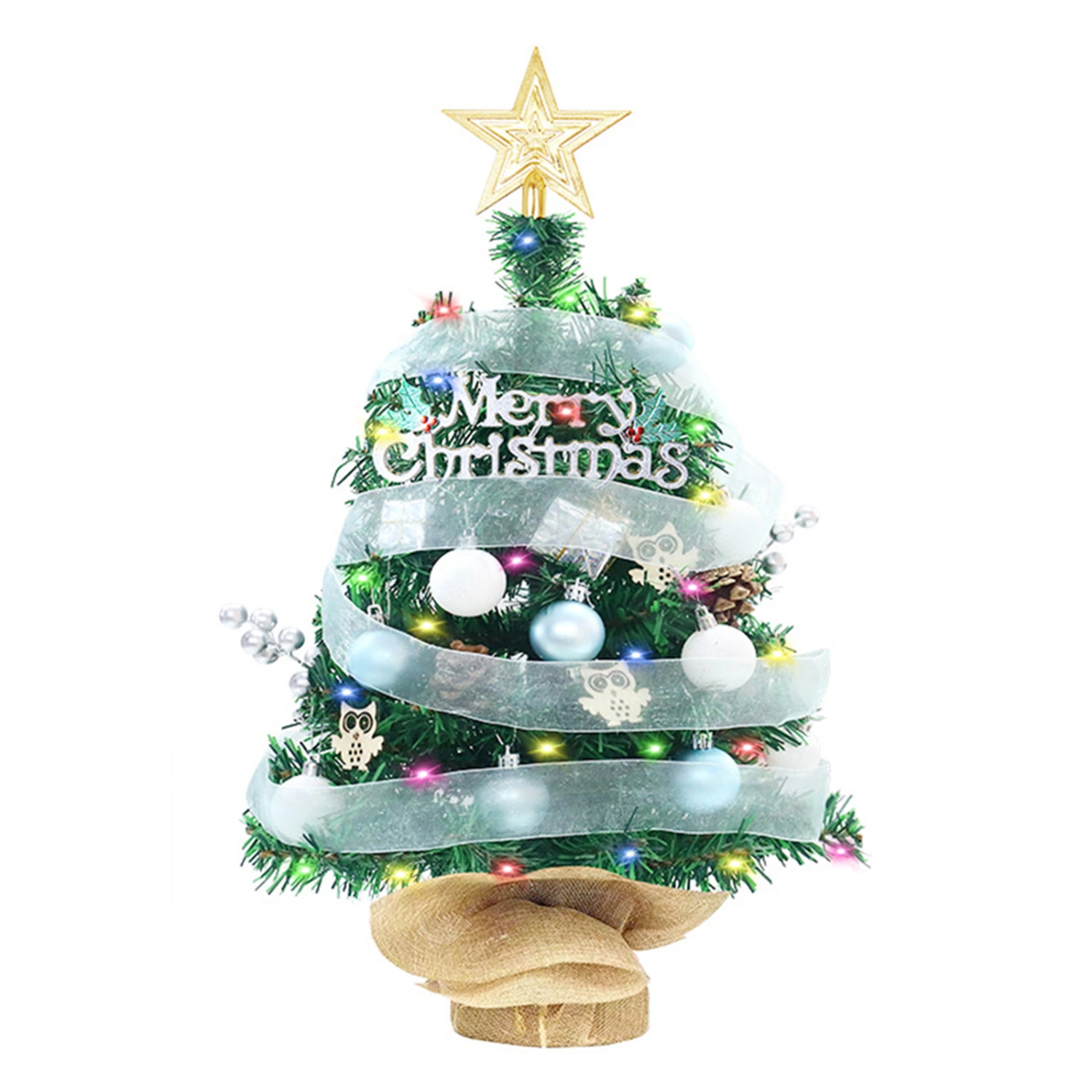 Small Christmas Tree Classic Tabletop Christmas Tree with LED Lights