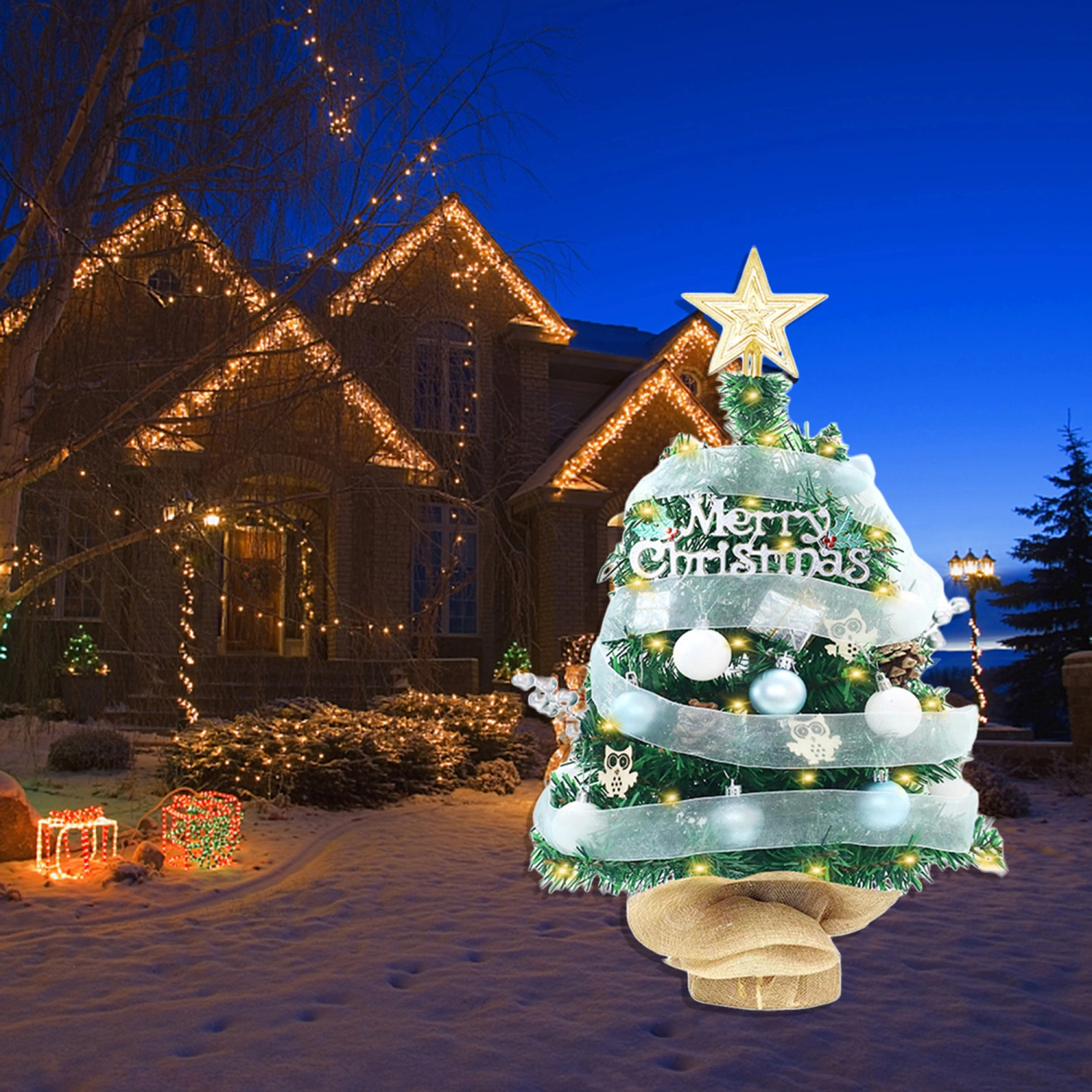 Small Christmas Tree Classic Tabletop Christmas Tree with LED Lights