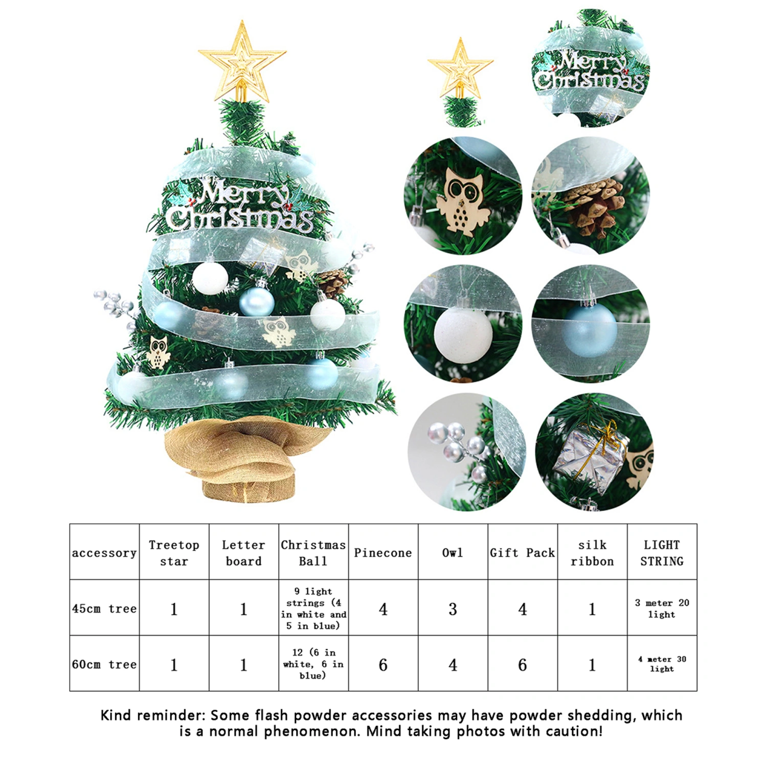 Small Christmas Tree Classic Tabletop Christmas Tree with LED Lights