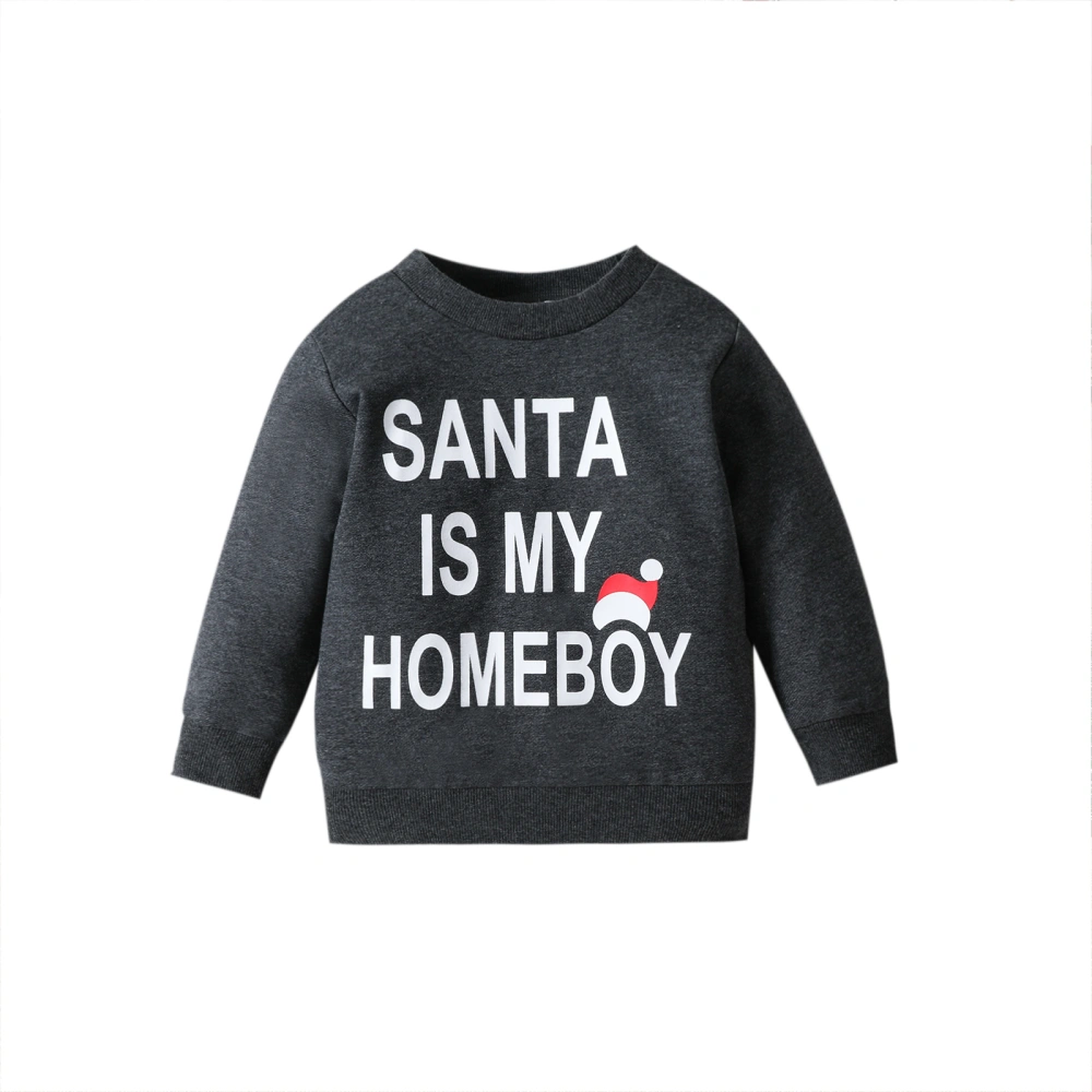 Baby Boys Christmas Sweatshirts Long Sleeve Hat Letter Print Pullover