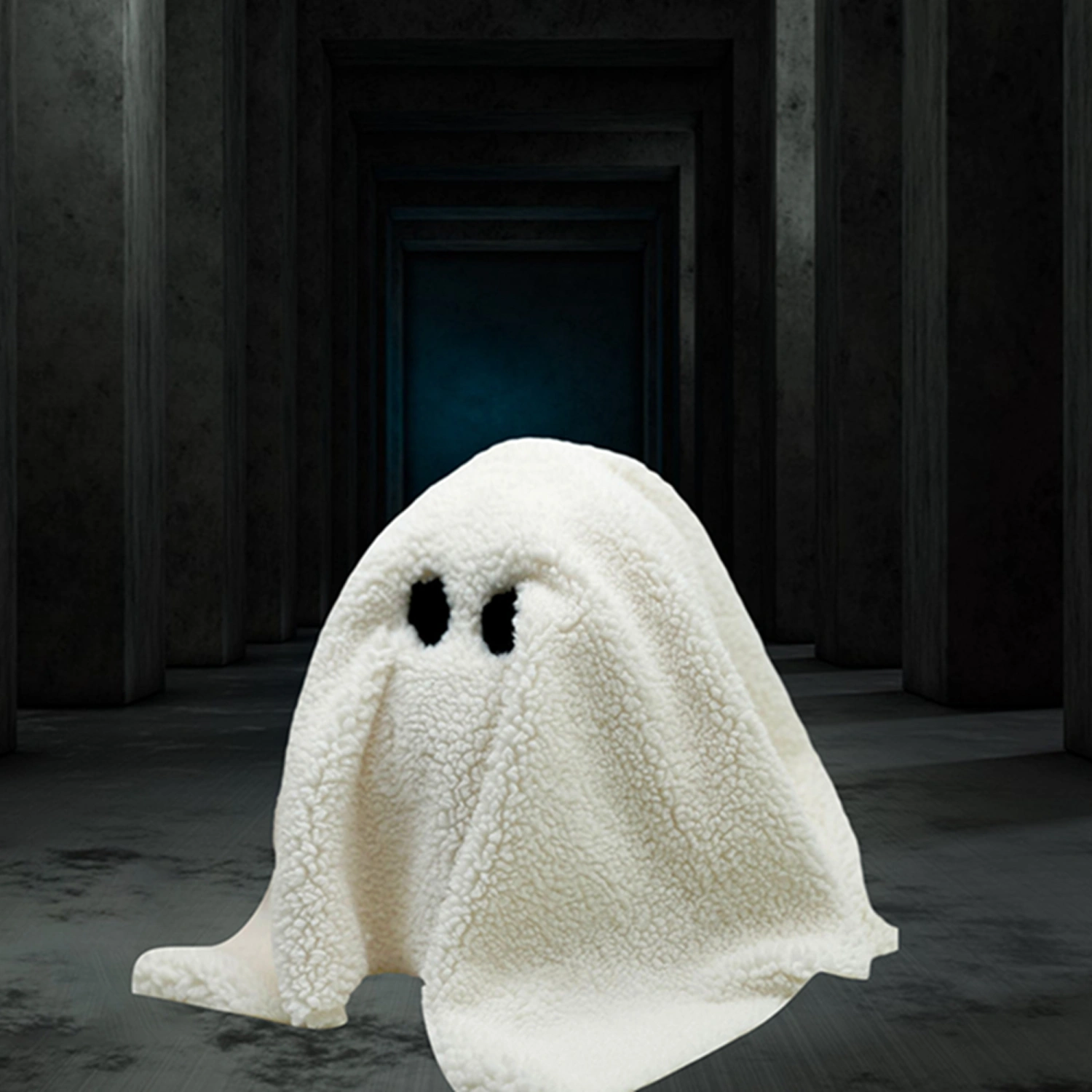 Halloween Ghost Stuffed Animal Ghost with Pumpkin Plushie Throw Pillow