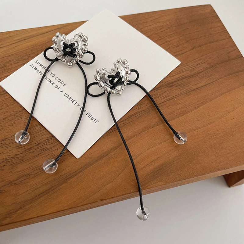 Women Heart Earrings Punk Style Heart Dangle Earrings Ear Studs
