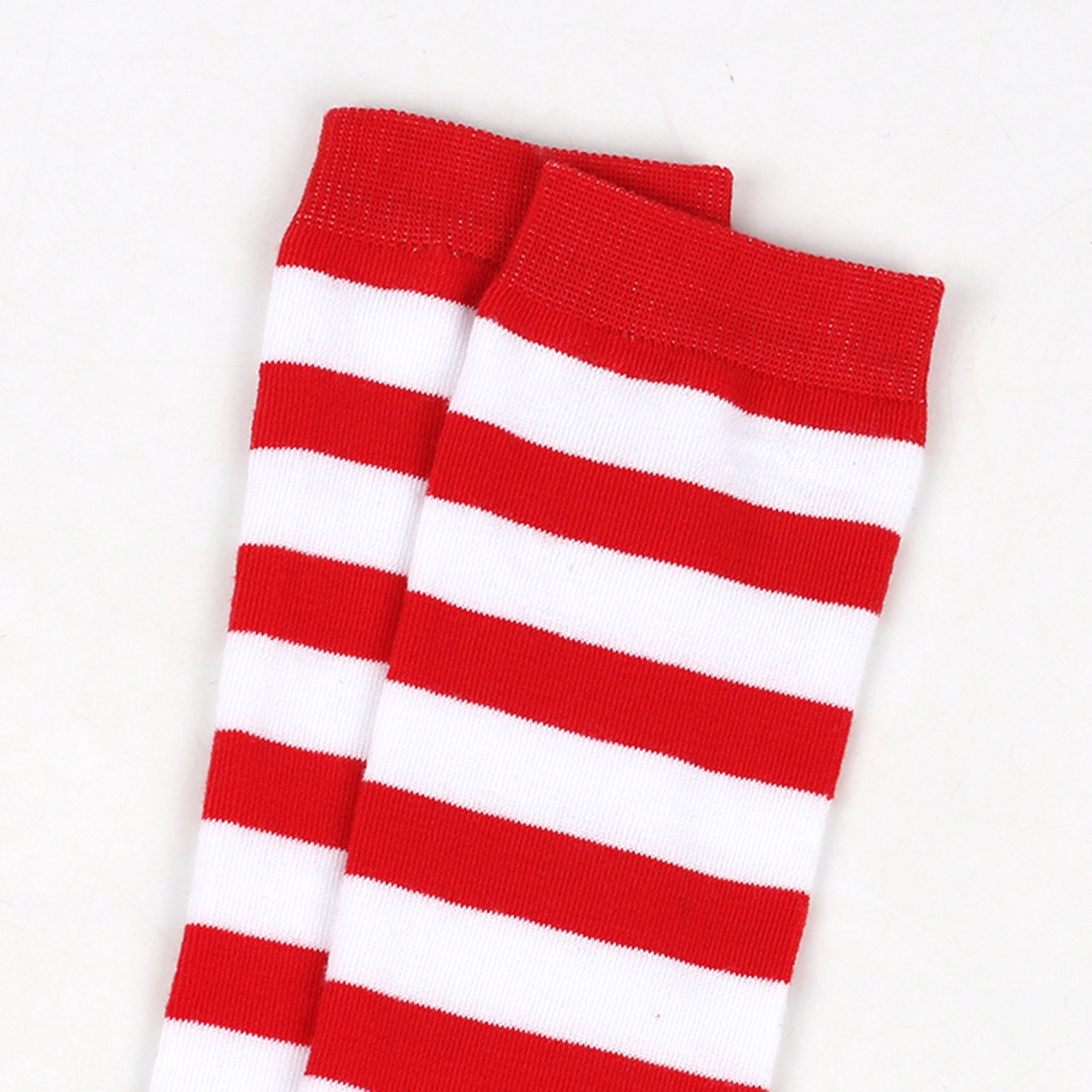 Girl Christmas Thigh High Socks, Striped Print Over the Knee Socks