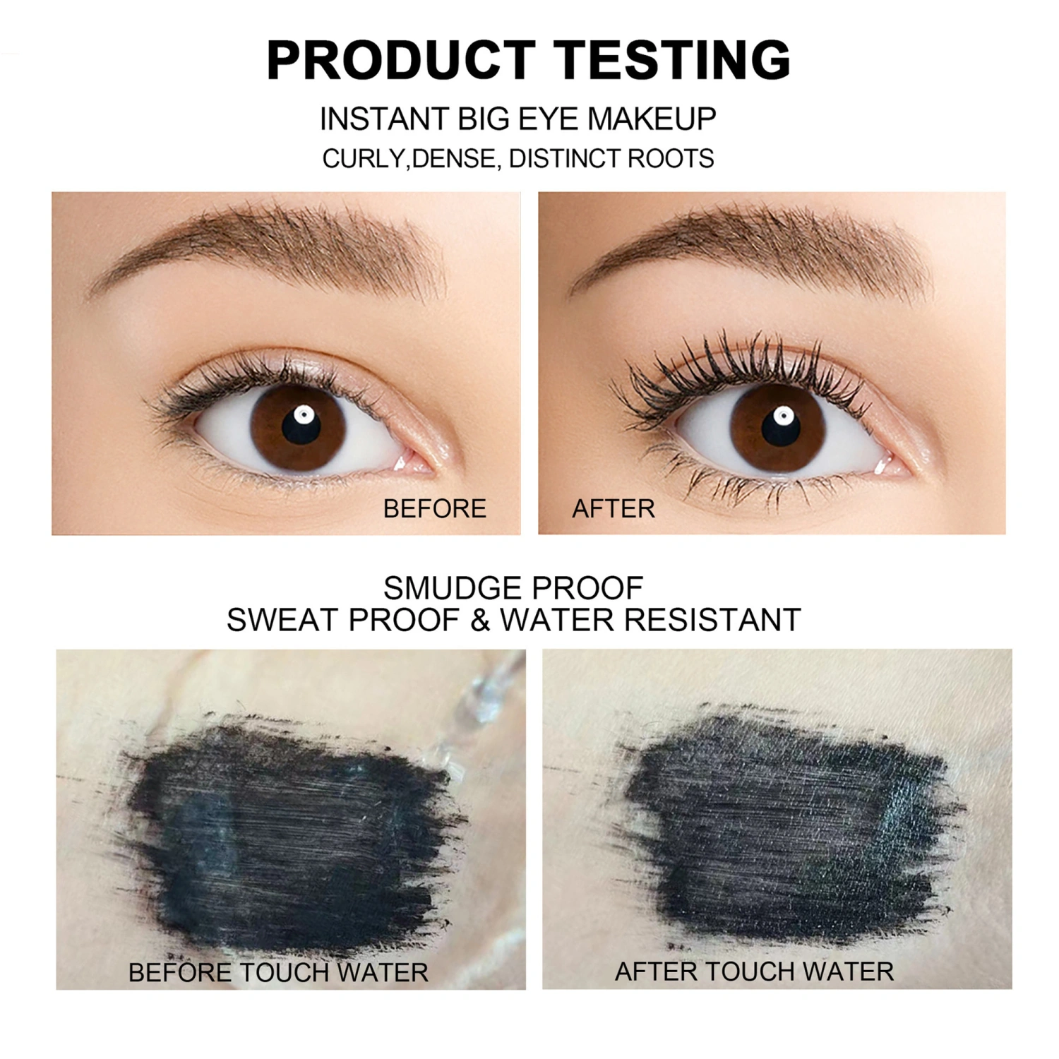 Waterproof Mascara, Eyelash Grooming Volumizing Eye Makeup Cosmetics