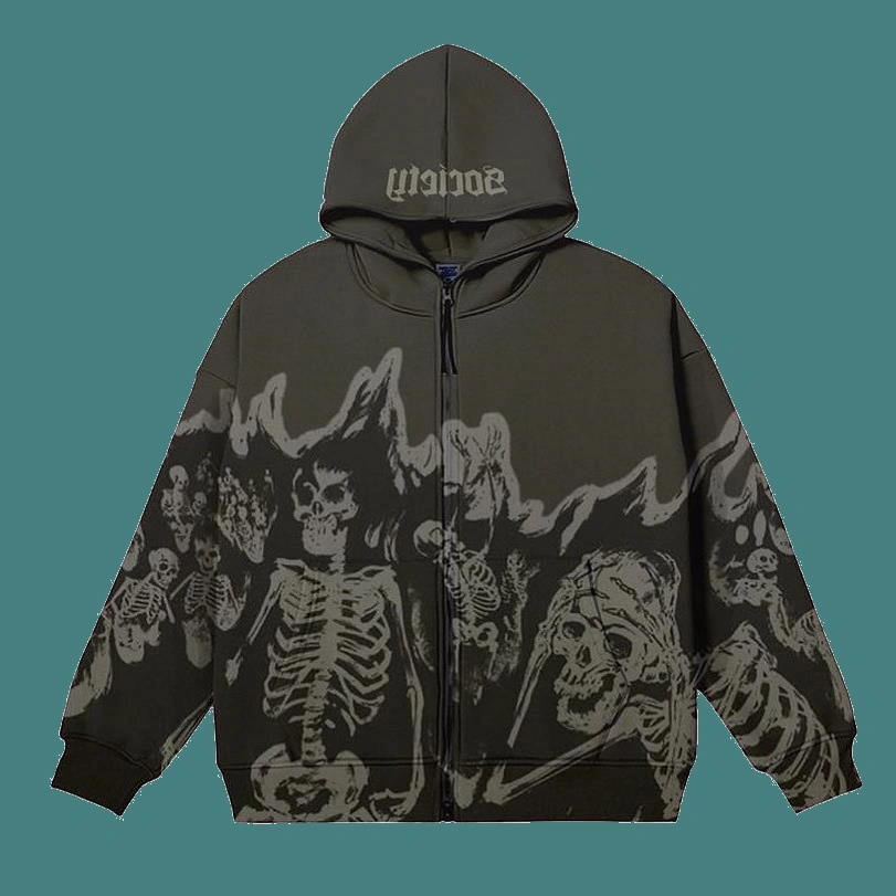 Printed Loose Hooded Fashion Sweater