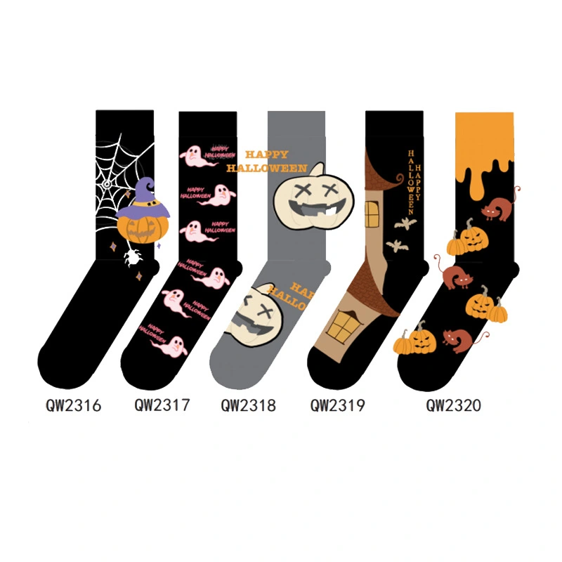 Halloween Man And Woman Cartoon Four Seasons Tube Socks