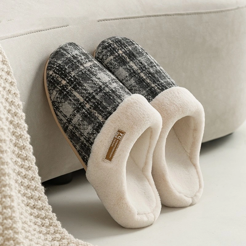 Women's Home Warm Plush Thick-soled Cotton Slippers