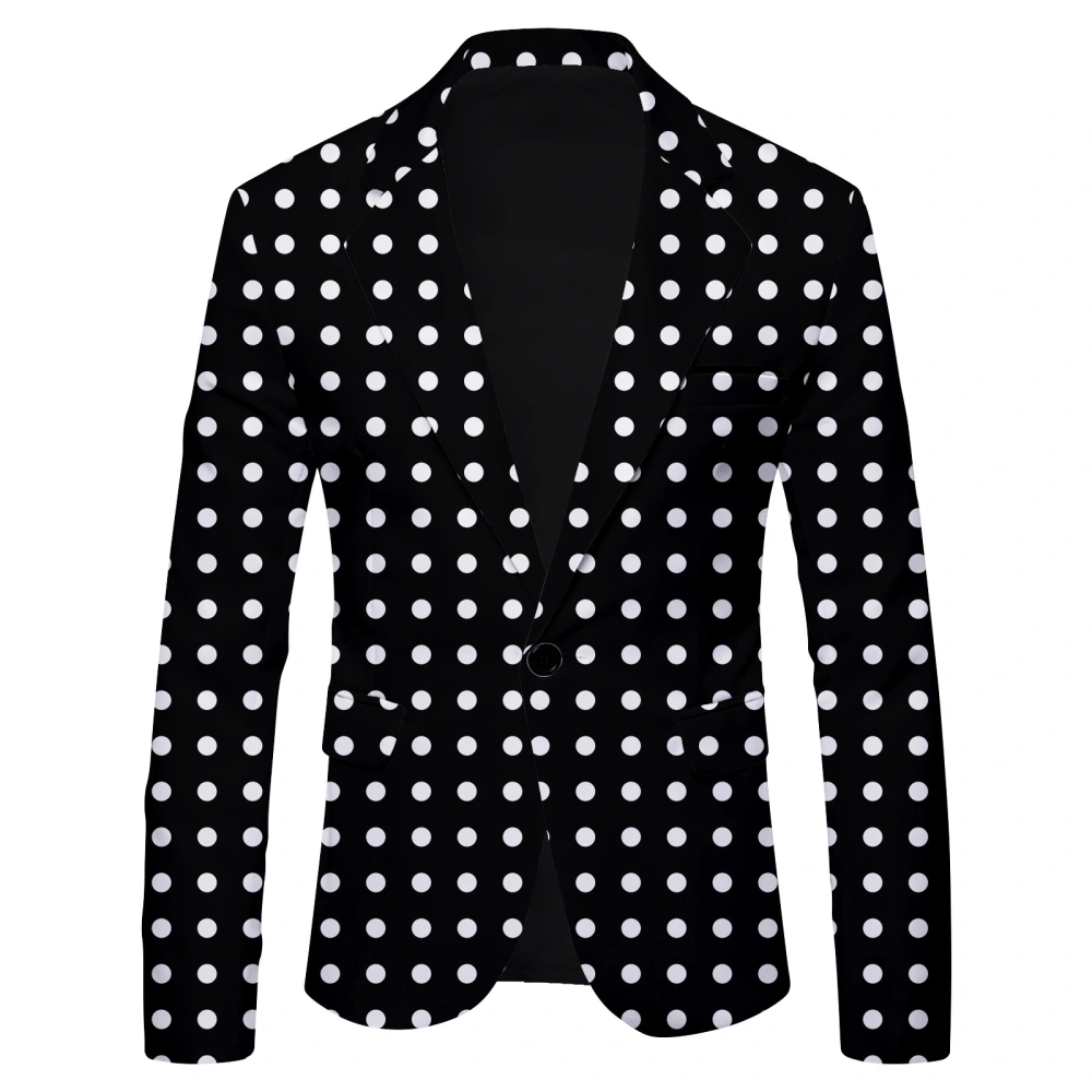 Men's Polka Dot Printed Casual Suit Jacket