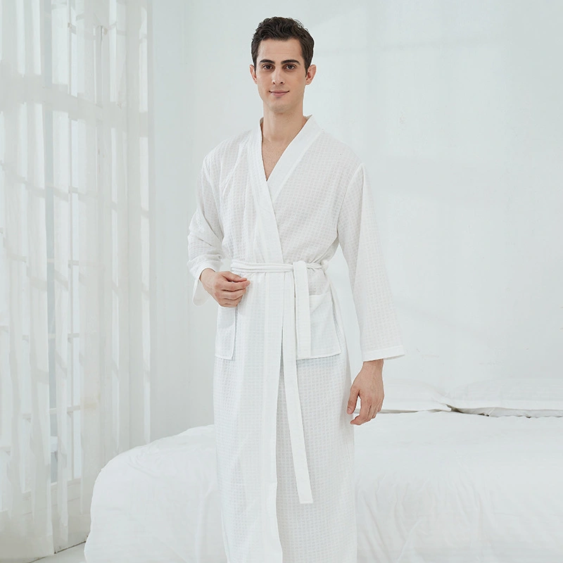 Men's And Women's Fashion Casual Thin Robe Bathrobe