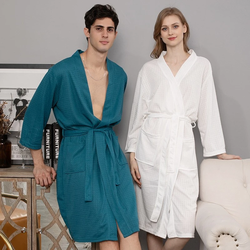 Men's And Women's Fashion Casual Thin Robe Bathrobe