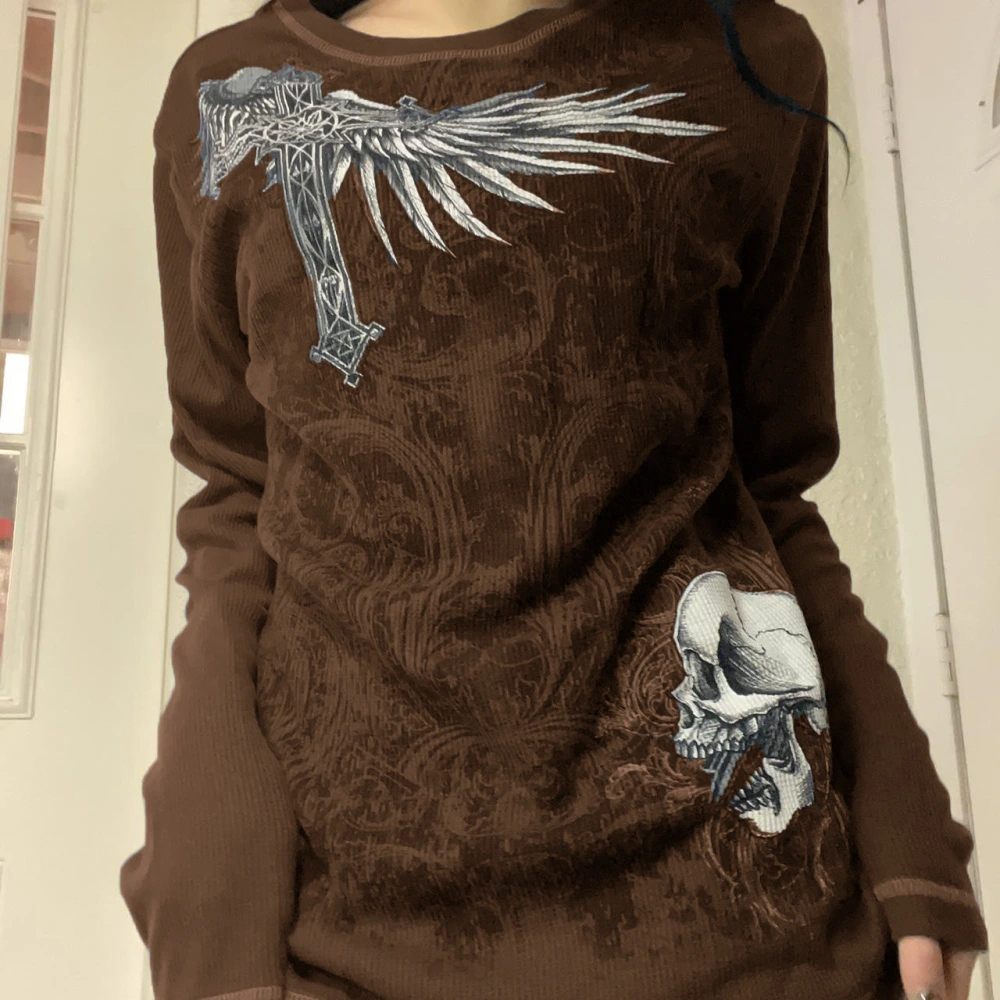 Women's Printed Long T Casual Retro Printed Top