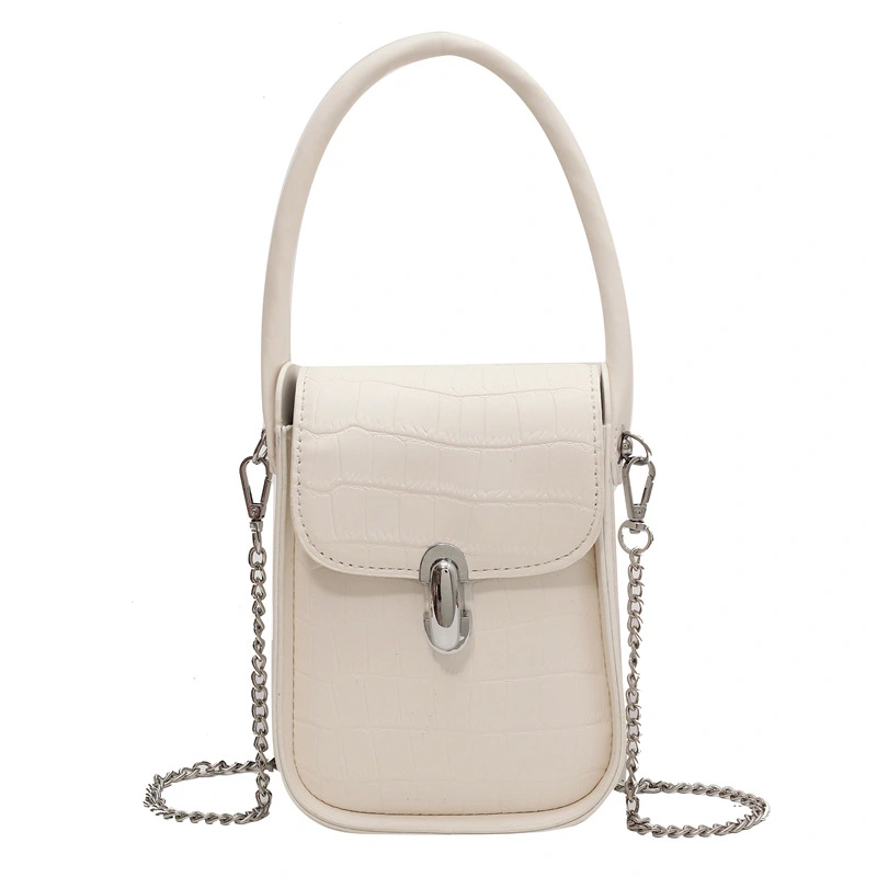 High-grade Portable Silver Shoulder Small Square Bag