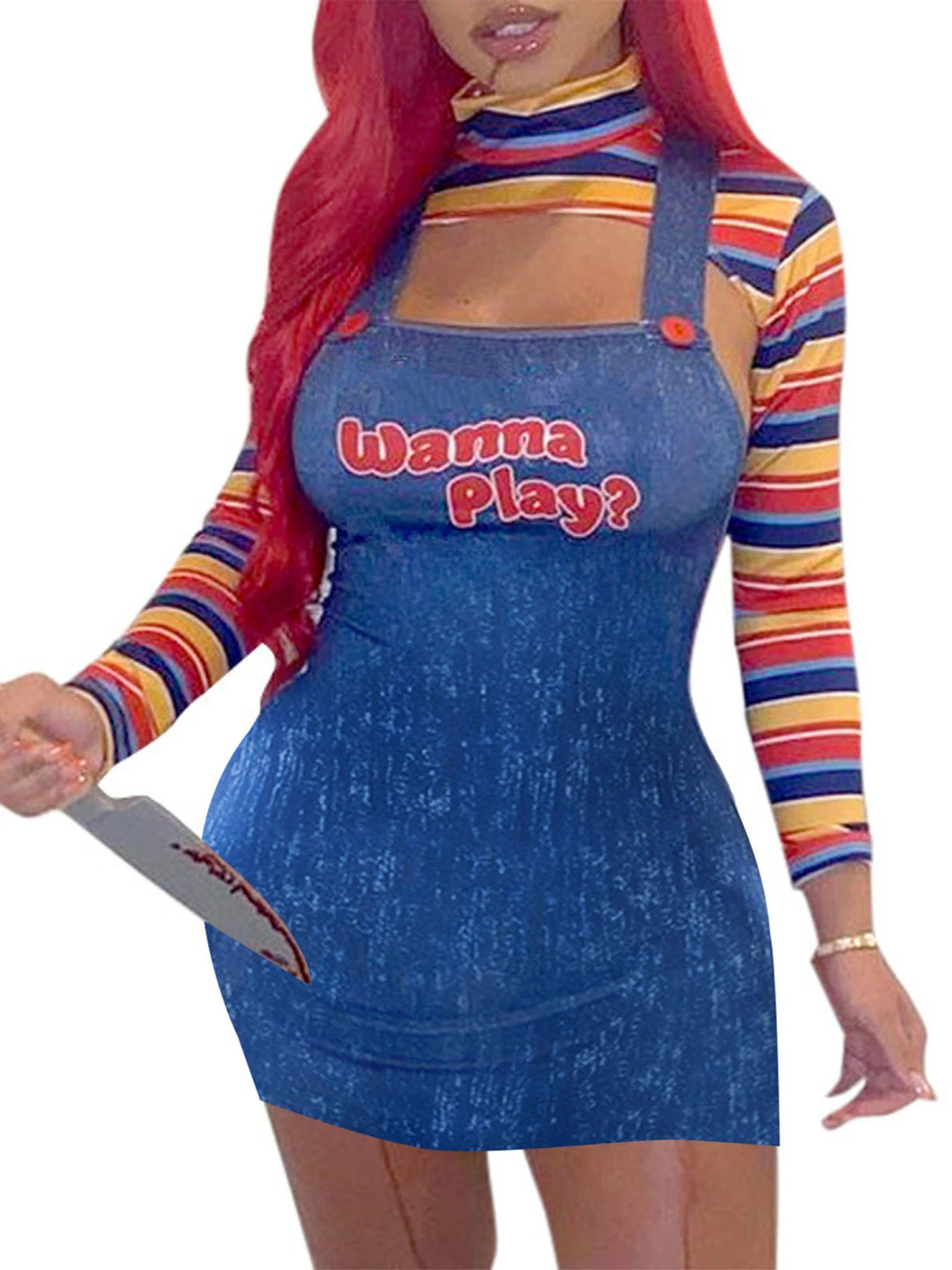 Halloween Scream Costume for Women Creepy Killer Doll Costume