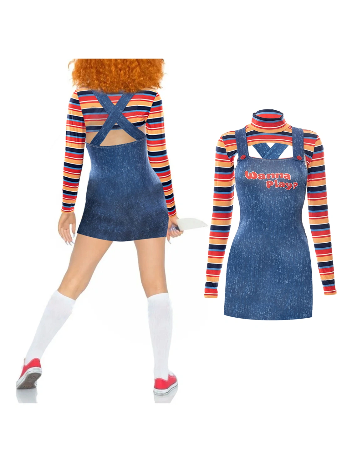 Halloween Scream Costume for Women Creepy Killer Doll Costume