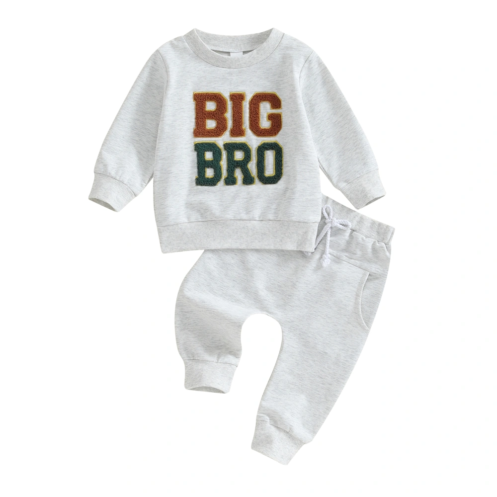 Toddler Boys Fall Outfits Letter Embroidery Sweatshirts and Long Pants