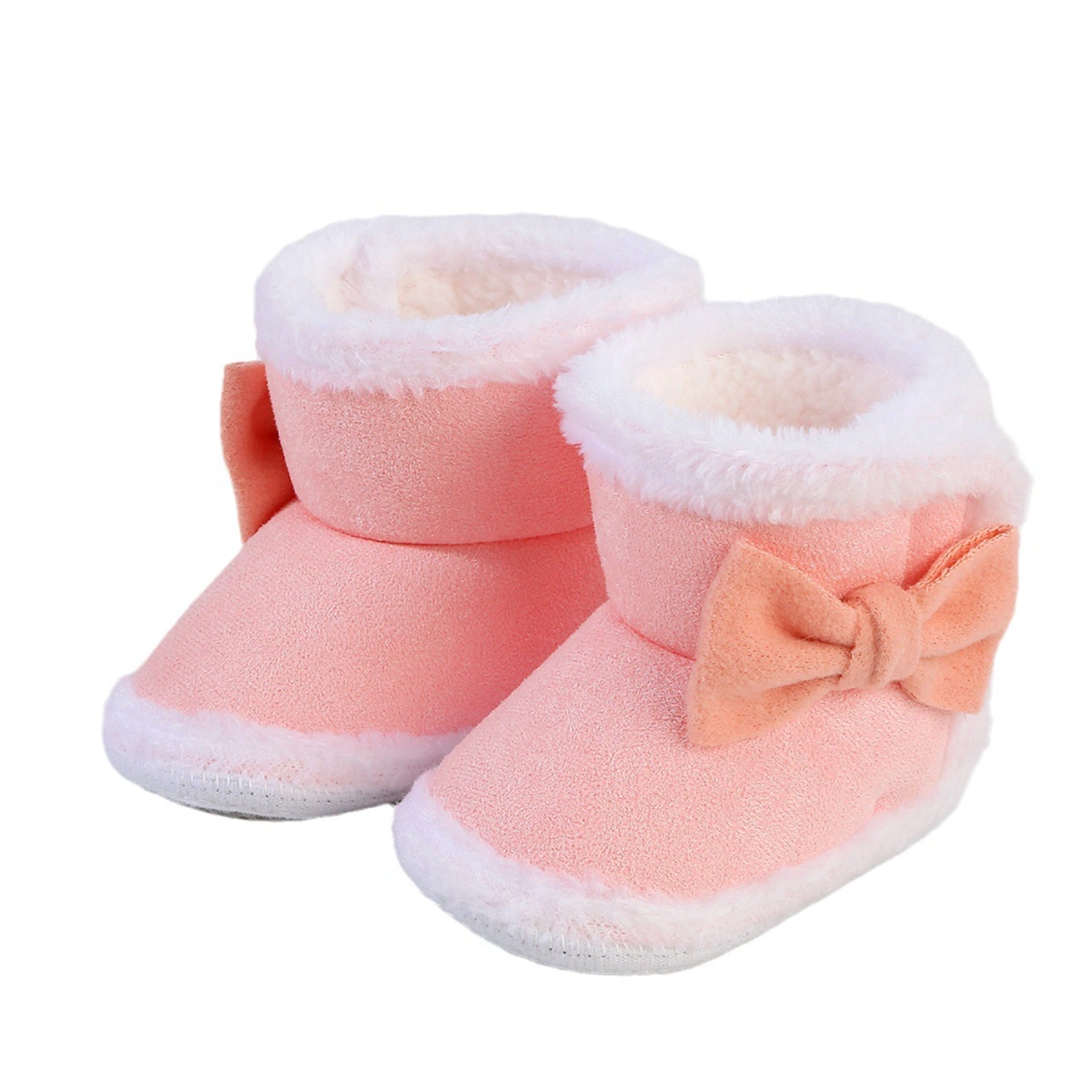 Infant Winter Snow Boots Bow Decorated Suede Boots Warm Shoes