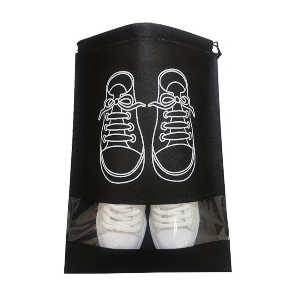 Shoe Bags with Transparent Windows and Waterproof Drawstring Shoe Bags