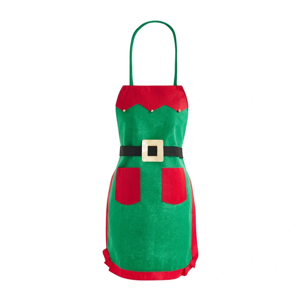 Christmas Elf Apron Kits Red and Green Adults Elf Costume for Women