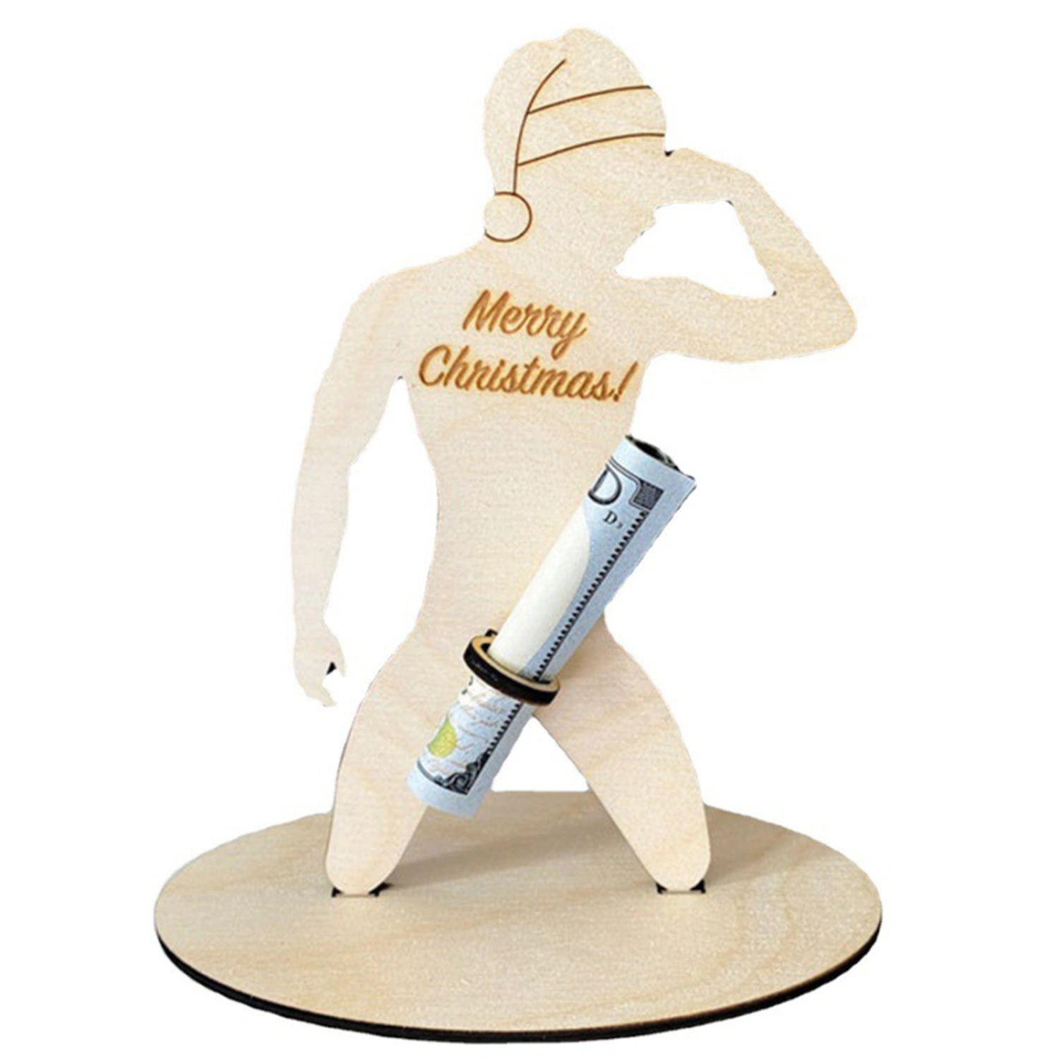 Funny Money Holder Christmas Wooden Cash Bill Holder Money Gift