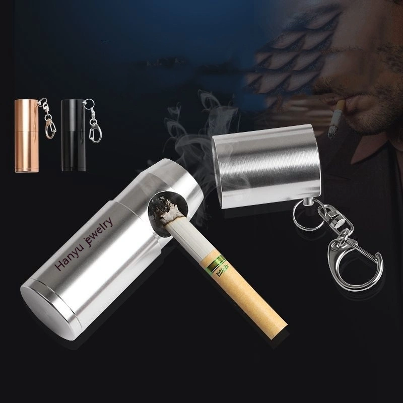 Portable Colorful Mini Ashtray With Automatic Retrieval Of Aluminum Alloy