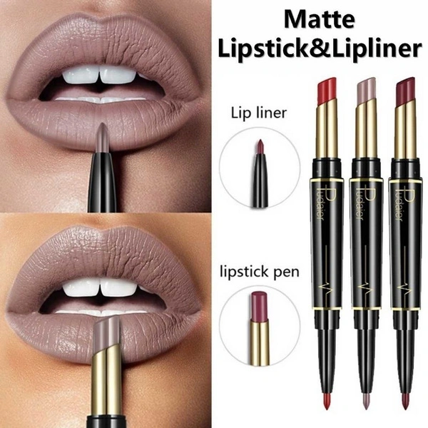 16 Color New Double Ended Nude Lasting Matte Waterproof Lipliner and Lipstick Pencils