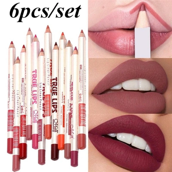 6pcs Lip Pencils Matte Lipliner Pencil Waterproof Makeup Lips Matte Lipstick Lip Liner Pen Smooth Cosmetics