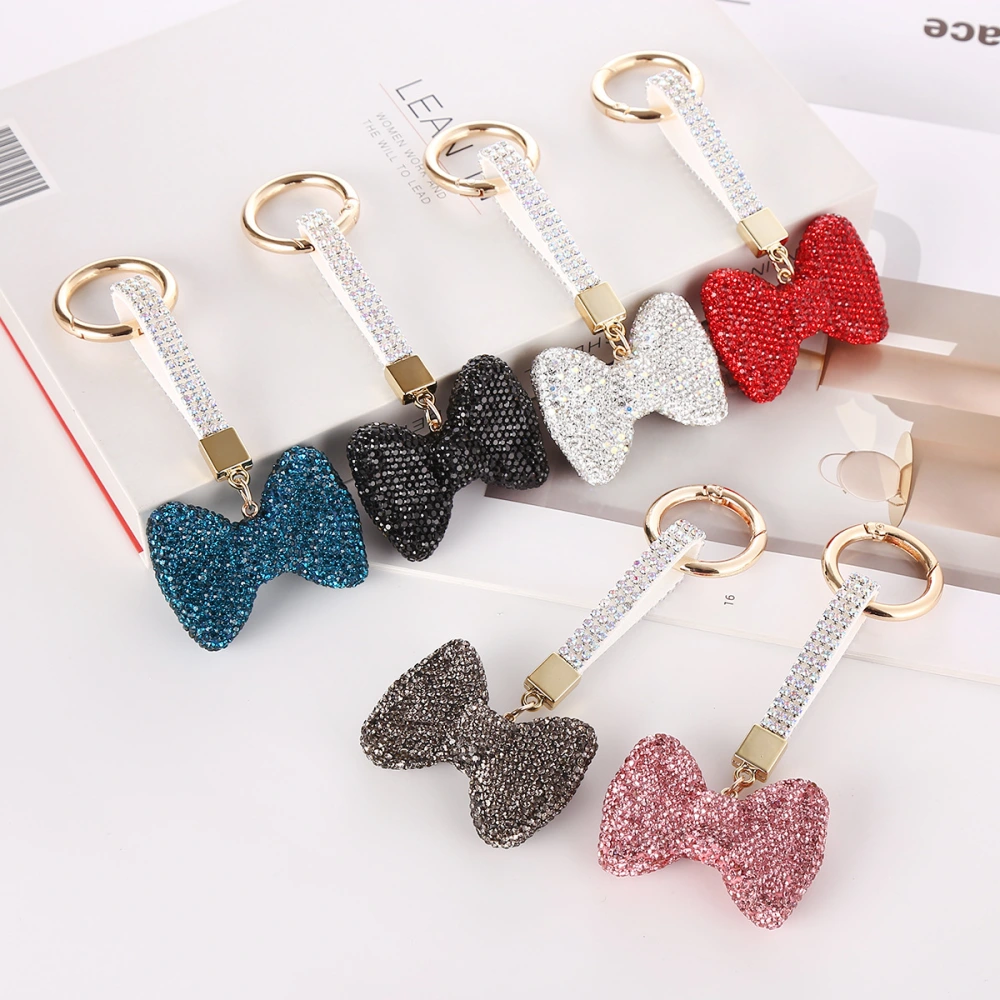 Creative Rhinestone Bow-shaped Keychain