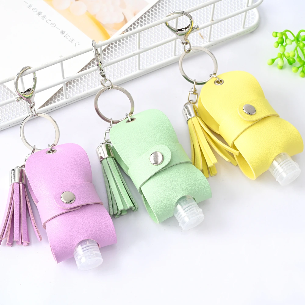 Hand Sanitizer Leather Case Keychain Pendant