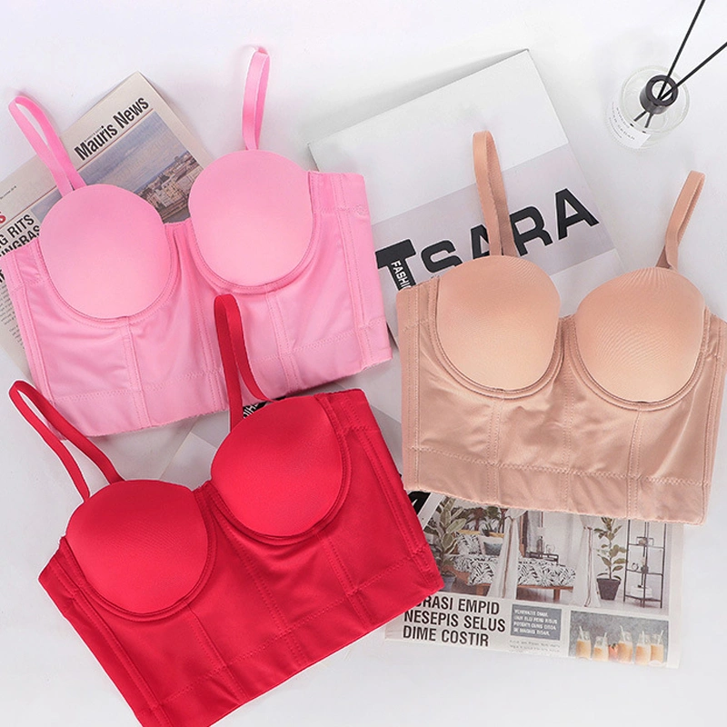 New Backless Tube Top Solid Color Bra Small Sling Removable Shoulder Strap Shaping Chest Wrap