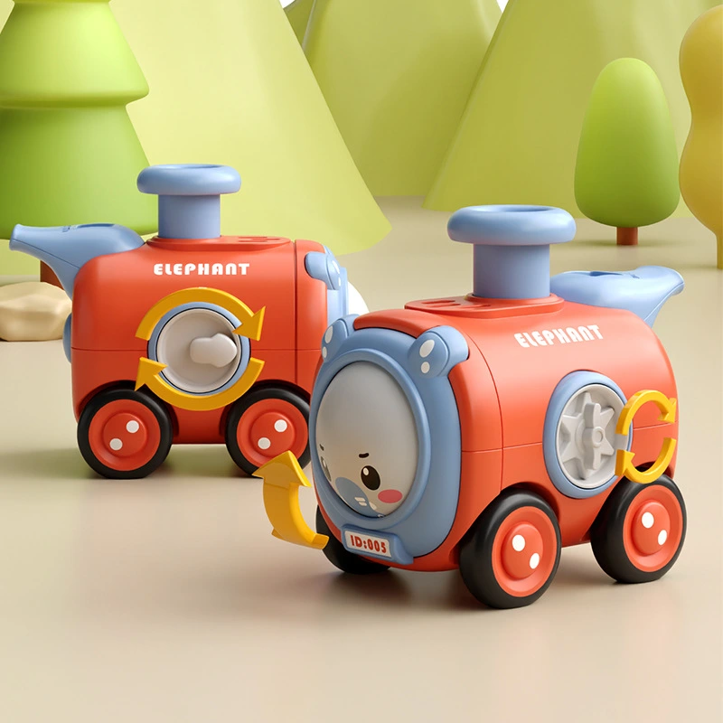 Inertial Toy Press Face Changing With Whistle Train Drop-resistant Cartoon Car