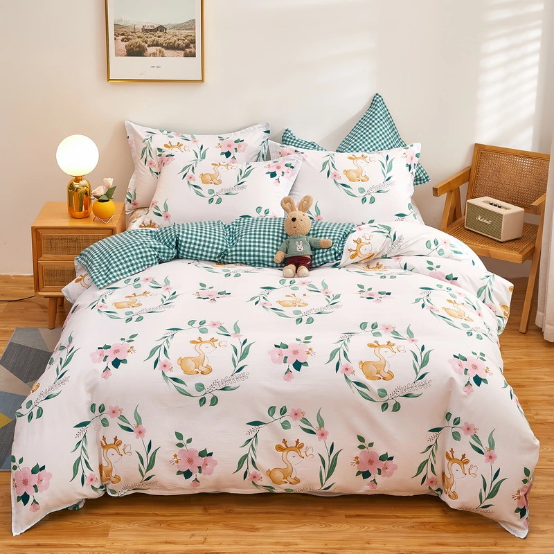 Cotton Duvet Cover One-piece Wholesale Pure Single Double Student Dormitory Bed Sheet Four-piece Set