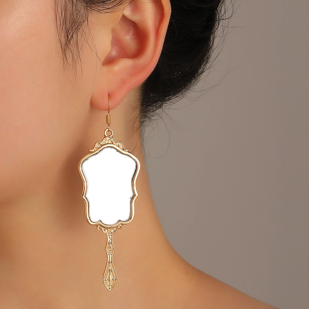 Ethnic Style Personalized Niche Design Mirror Earrings Personality Creative Earrings