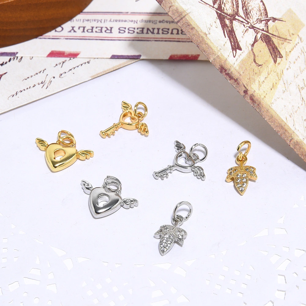 Love Key Angel Wings Pendant Ornaments Accessories