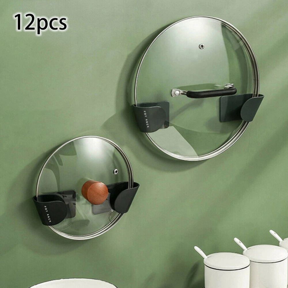 12 Pot Lid Rack Punch-free Wall-mounted Spoon Pot Lid