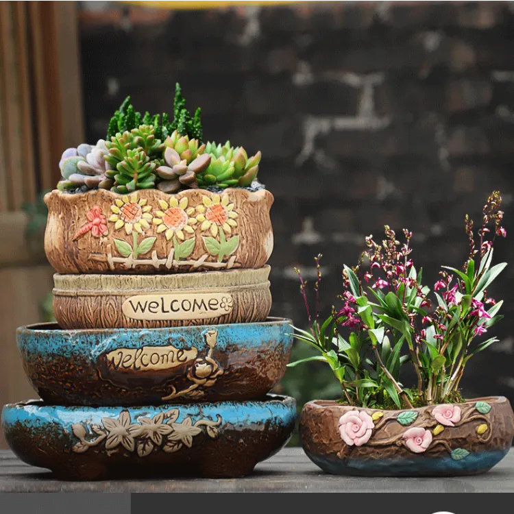 Large Succulent Flower Pot Ceramic