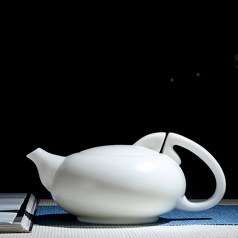 Handmade White Porcelain Kung Fu Tea Set Single Pot