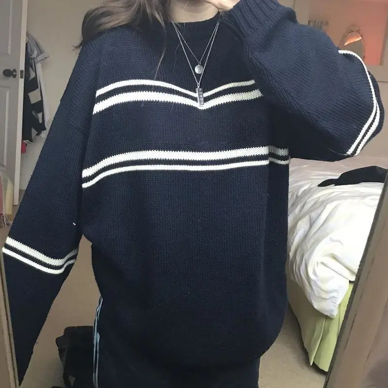 Temperament Commute Casual Round Neck Long Sleeve Sweater