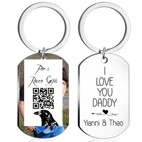 QR keychain tag PoesRavenGifts