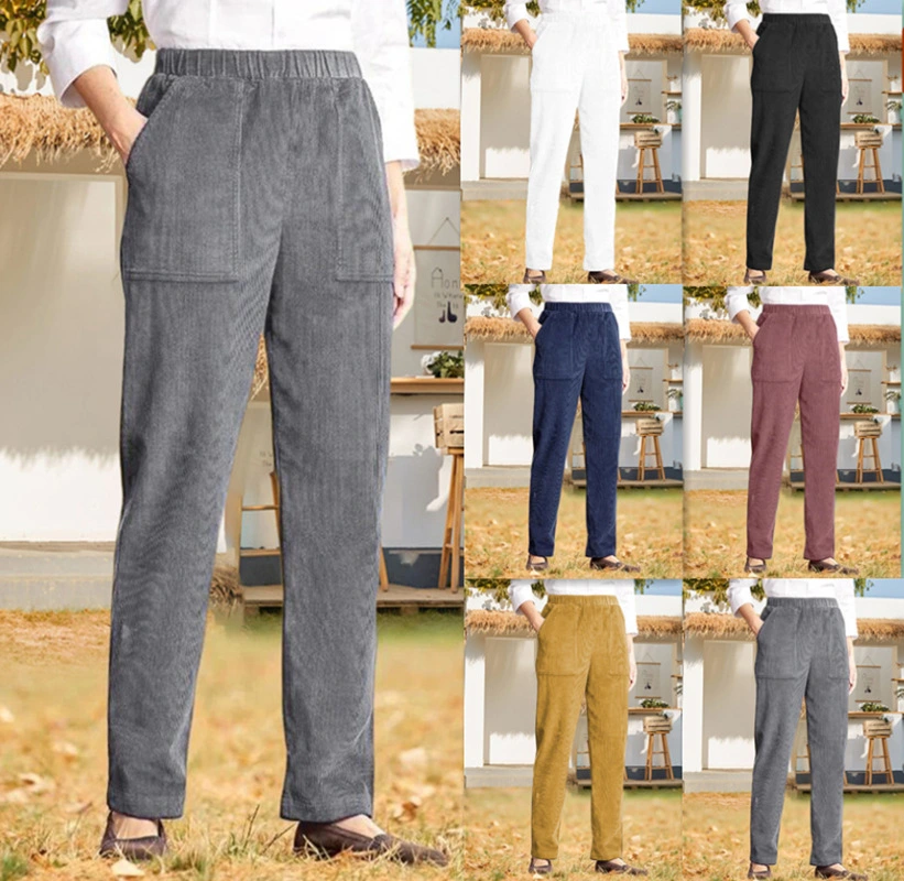 Solid Color Straight Casual Trousers