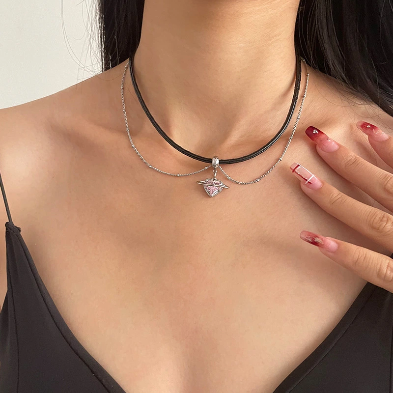 Women's Heart-shaped Double-layer Necklace Niche Design