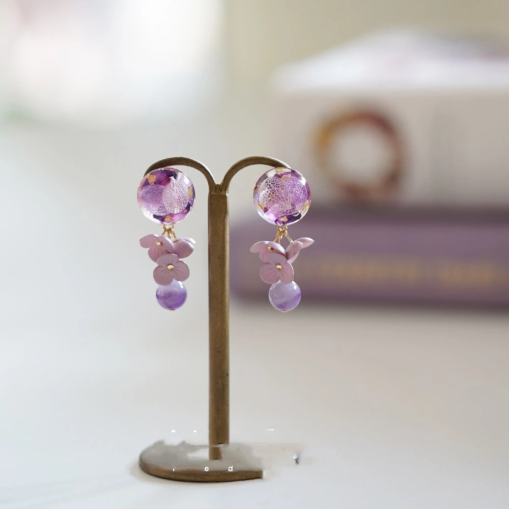 Original Design Amethyst Earrings In Sterling Silver