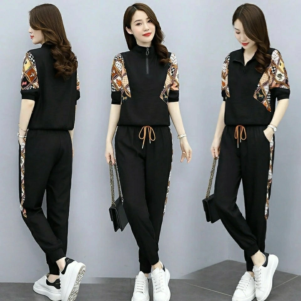 Fashion Pants Women's Leisure Two-piece Suit