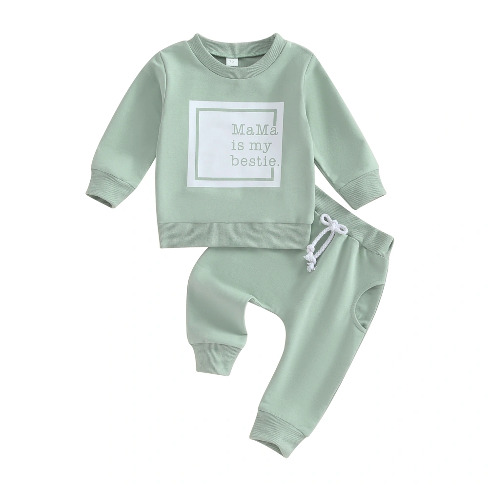 Toddler Long Sleeve Letter Print Sweatshirt and Drawstring Pants Sets 